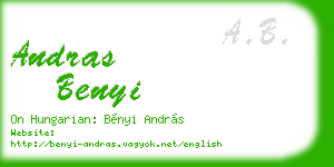 andras benyi business card