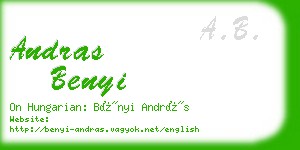 andras benyi business card